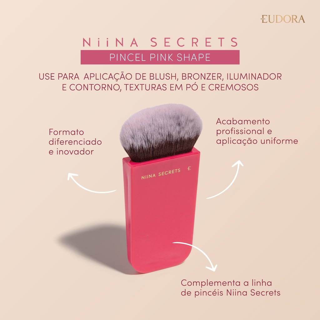 Pincel Multifuncional Pink Shape Niina Secrets