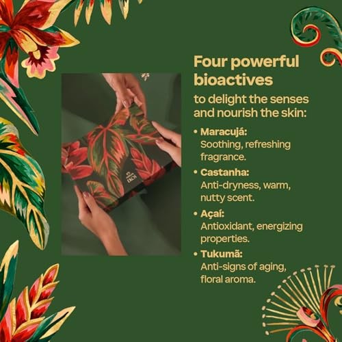 Natura - Holiday Creamy Soap Set – 4 Nourishing Amazonian Soap Bars – Brazil Nut, Passion Fruit, açaí & Pitanga – Vegan Body Care Gift – Gen