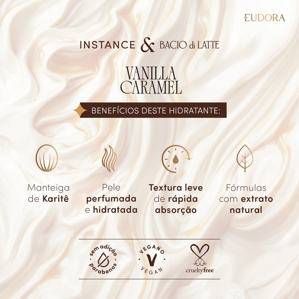 Creme Hidratante Desodorante Corporal Instance Vanilla Caramel 400ml