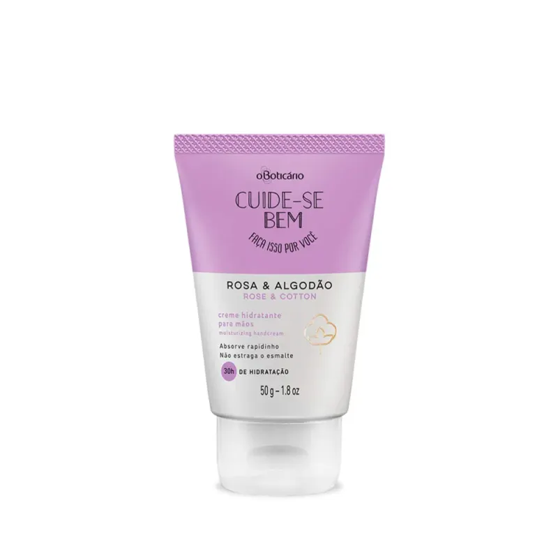 Creme para Mãos Cuide-se Bem Rosa e Algodão 50g