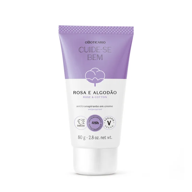 Desodorante em Creme Cuide-se Bem Rosa e Algodão 80g