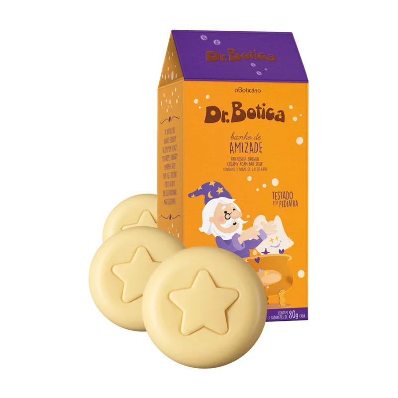 Dr. Botica Sabonete em Barra Banho de Amizade com 3 un. de 80g cada