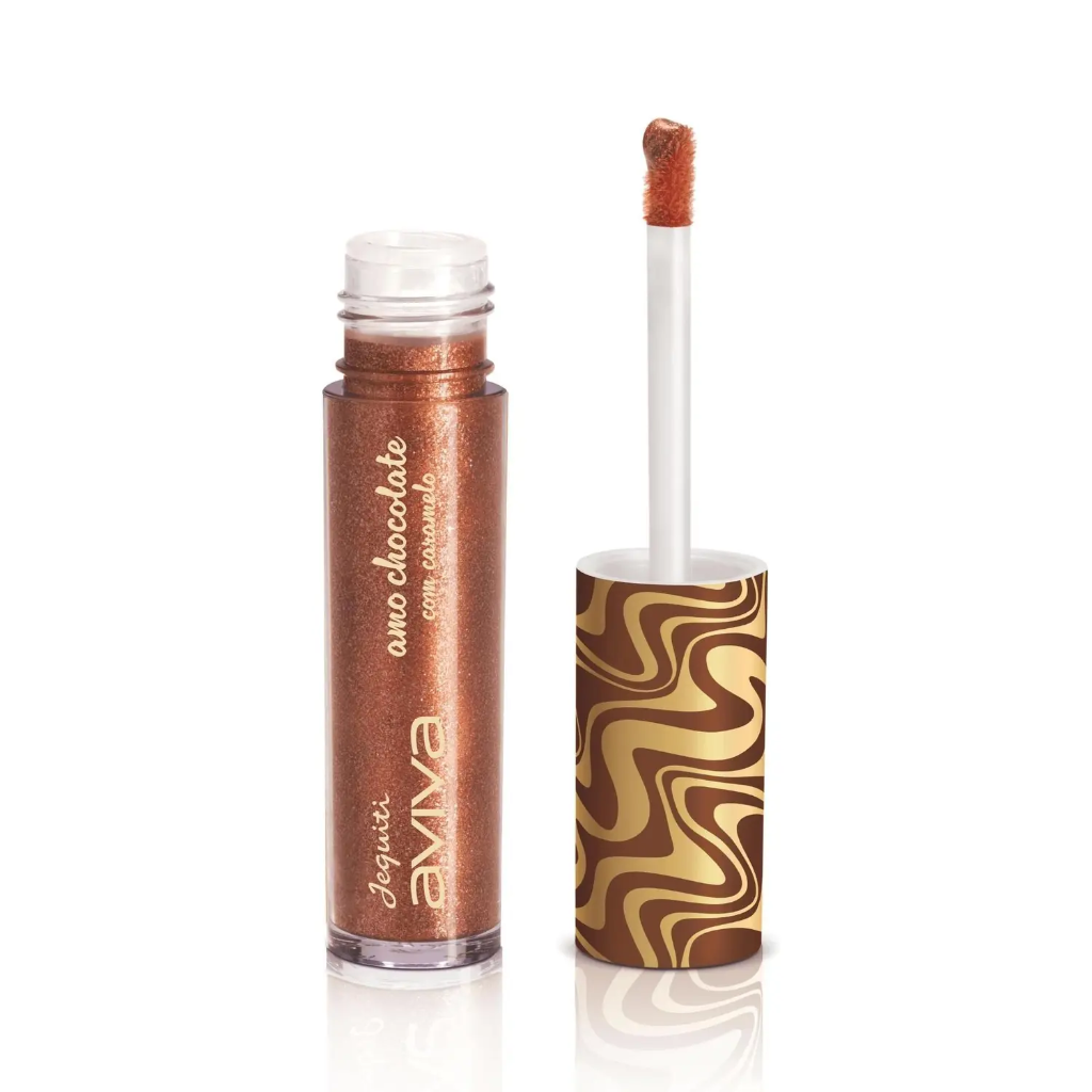 Gloss Labial Aviva Amo Chocolate com Caramelo Chocomousse 4ml