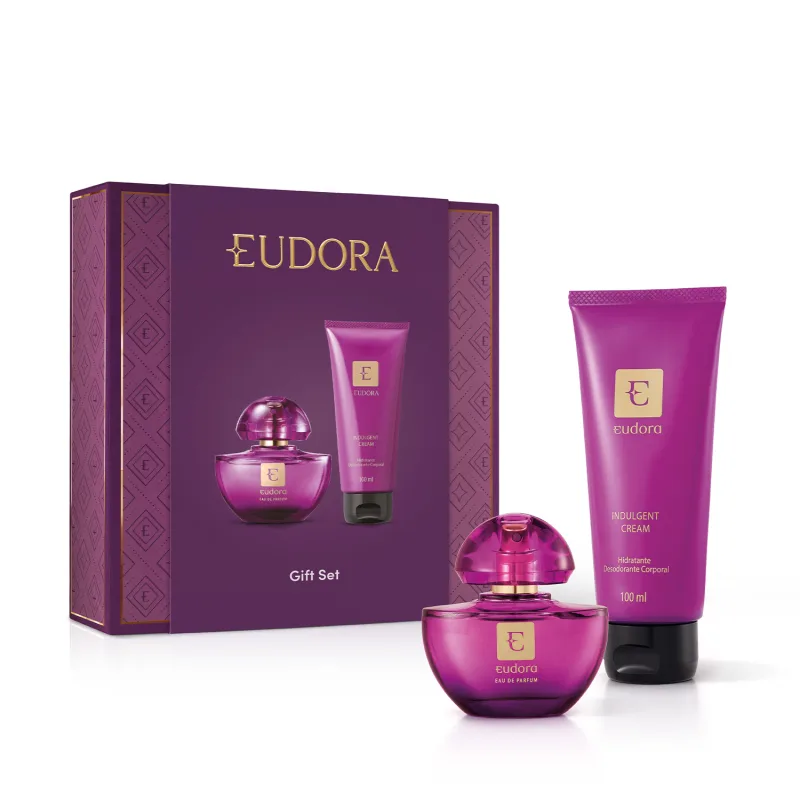 Kit Eau de Parfum Eudora Roxo com Colônia 35ml + Hidratante 100ml