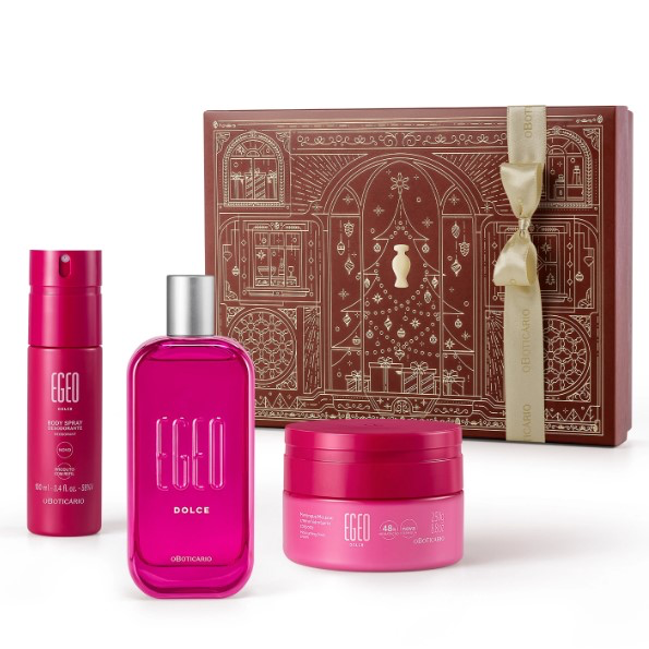 Kit Egeo Dolce com Colônia 90ml + Hidratante 250g + Body Spray 100ml