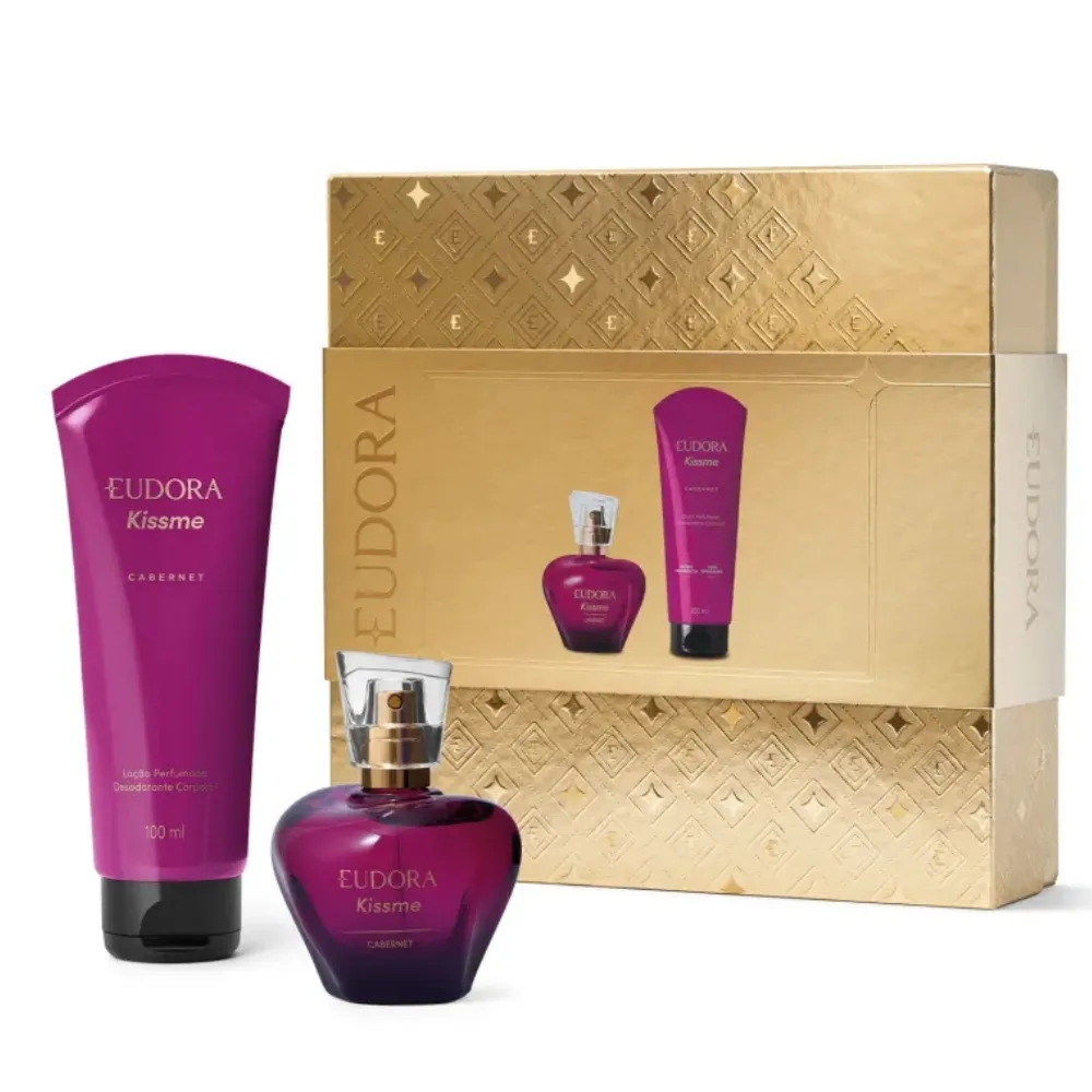 Kit kiss Me Cabernet com Colônia 50ml + Hidratante 100ml