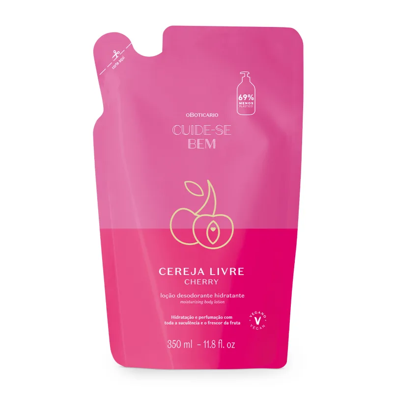 Refil Hidratante Cuide-se Bem Cereja Livre 350ml
