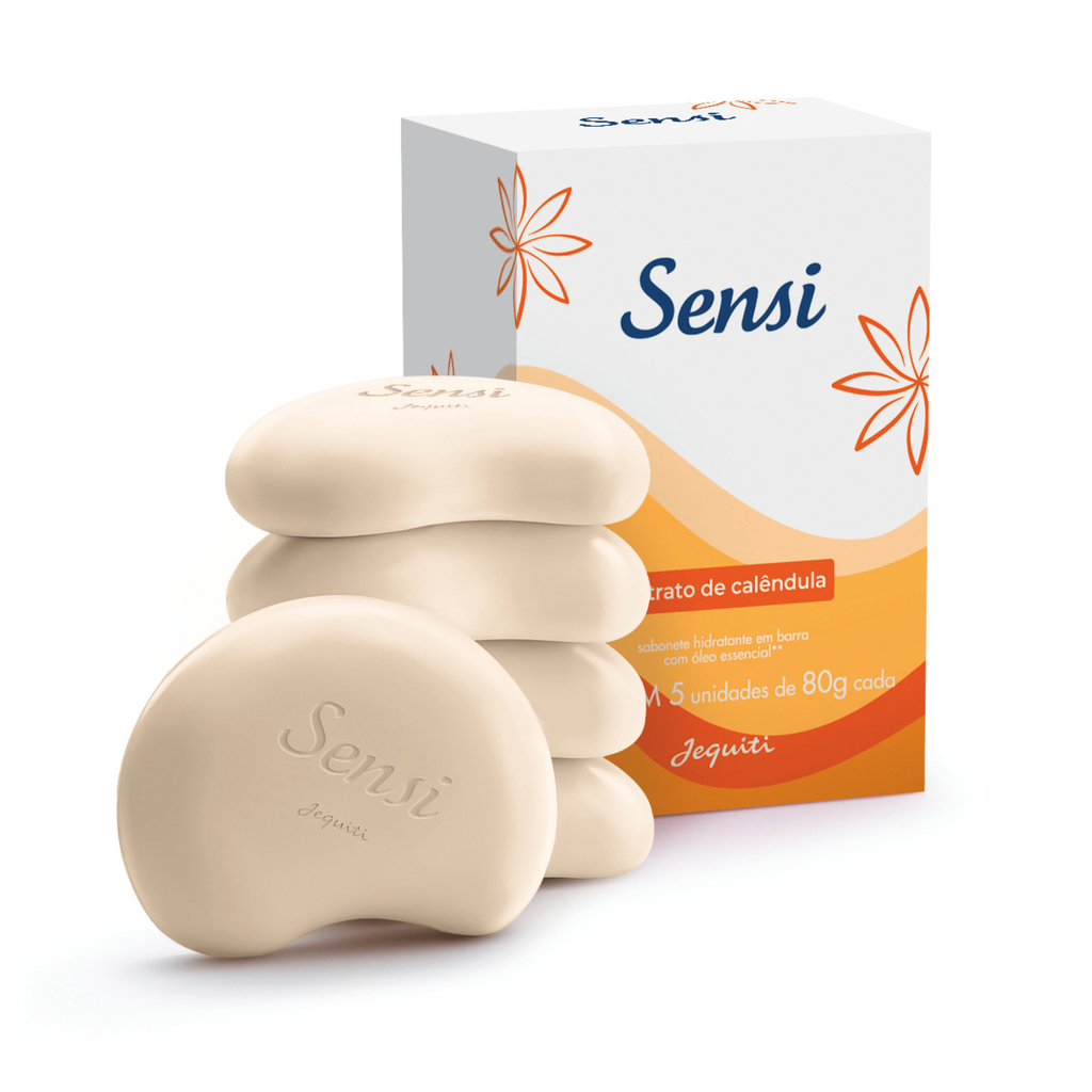 Sabonete  Jequiti Sensi  com 5 unid de 80g cada Extrato de Calêndula