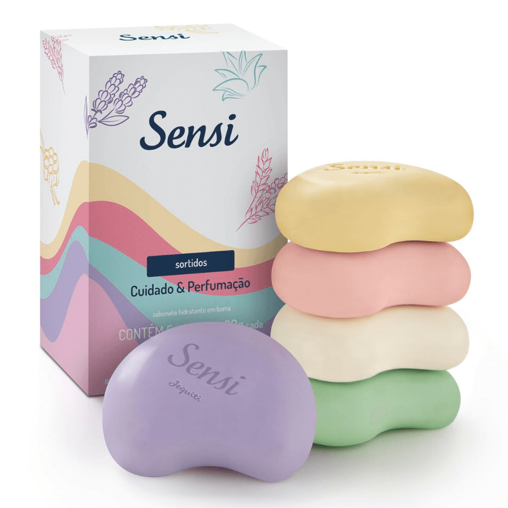 Sabonete em Barra Sensi Sortido Cuidado e Perfumação com 5 un. de 80g cada