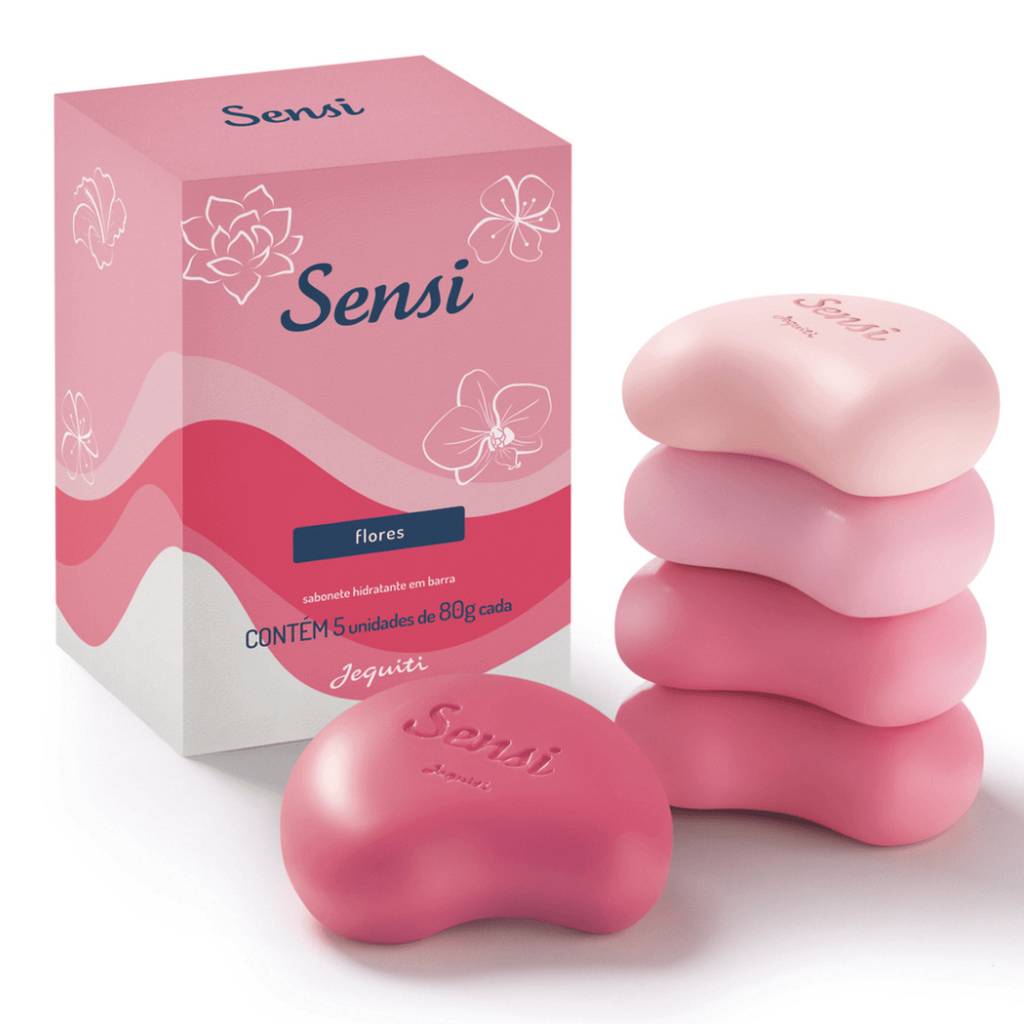 Sabonete em Barra Sensi Sortido Flores com 5 un. de 80g cada