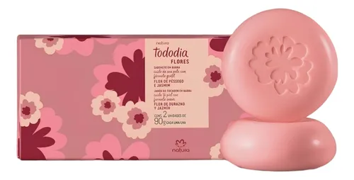 Sabonete em barra Tododia Flor de Pêssego e Jasmim com 2 unid de 90g cada