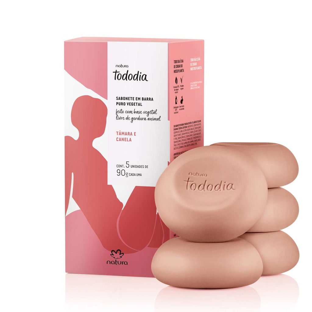 Sabonete em Barra Tododia Tâmara e Canela com 5 un. de 90g cada