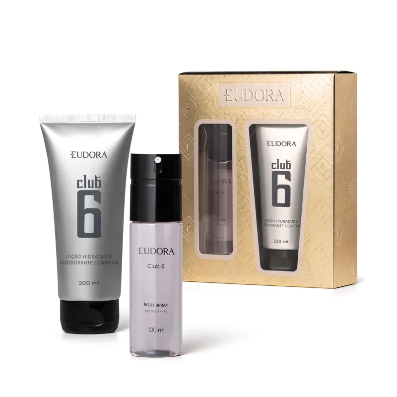 Kit Club 6 Body Spray 100ml + Hidratante Corporal 200ml