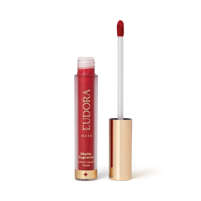 Batom Líquido Matte Supreme Eudora Vermelho Ambar 4ml