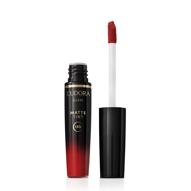 Batom Matte Tint Eudora Glam Vermelho Radiante 4ml