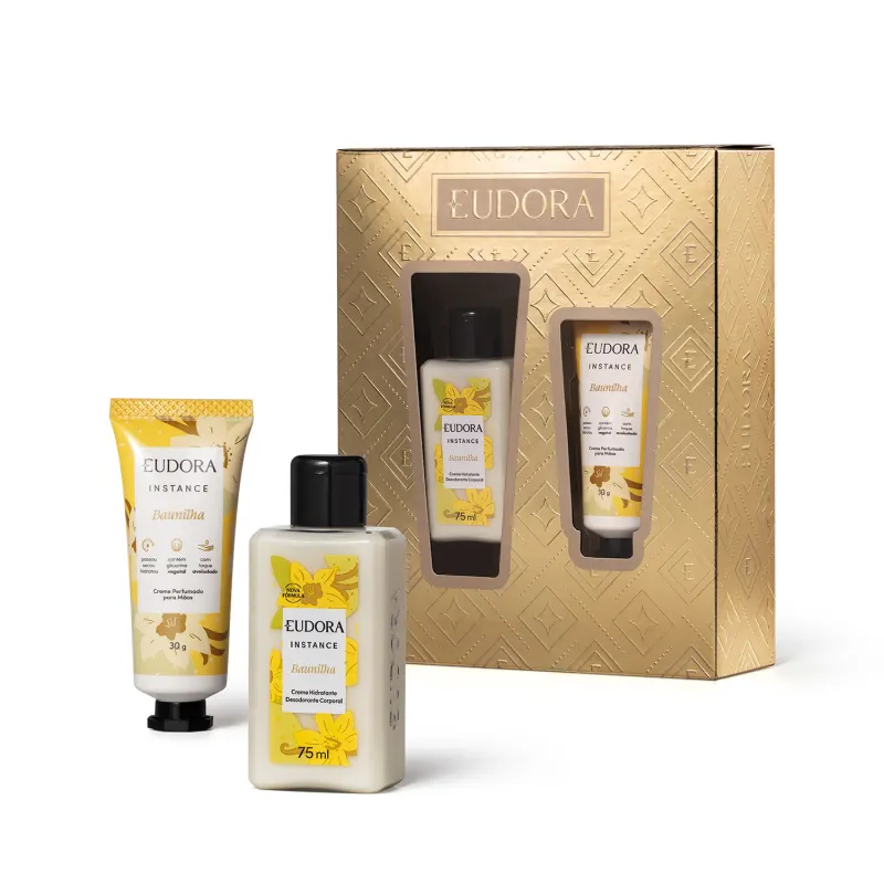 Kit Eudora Instance Baunilha Hidratante 75ml + creme mãos 30g