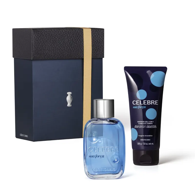Kit Celebre Sua Força Masculino Colônia 100ml + Shower Gel 200g